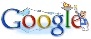 Google Doodle V celebrates the 2002 Winter Olympics